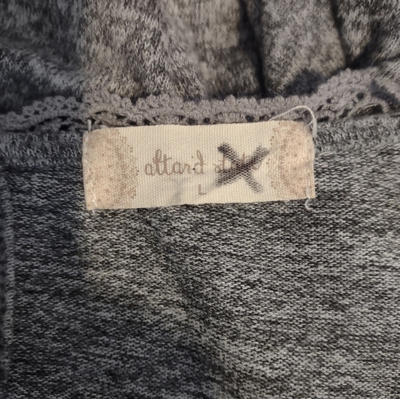 Altar'd State Gray Skater Dress Bell Sleeve Sz L - Picture 6 of 7